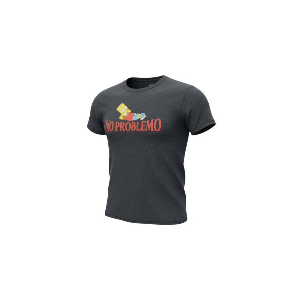 The Simpsons Graphic T-Shirt Mens XXL Charcoal No Problemo Bart Simpson Tee